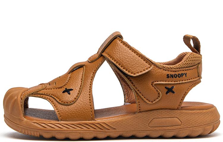 

Детские сандалии с противоскользящей подошвой и защитой от ударов. Для детей 3–7 лет. SNOOPY, коричневый