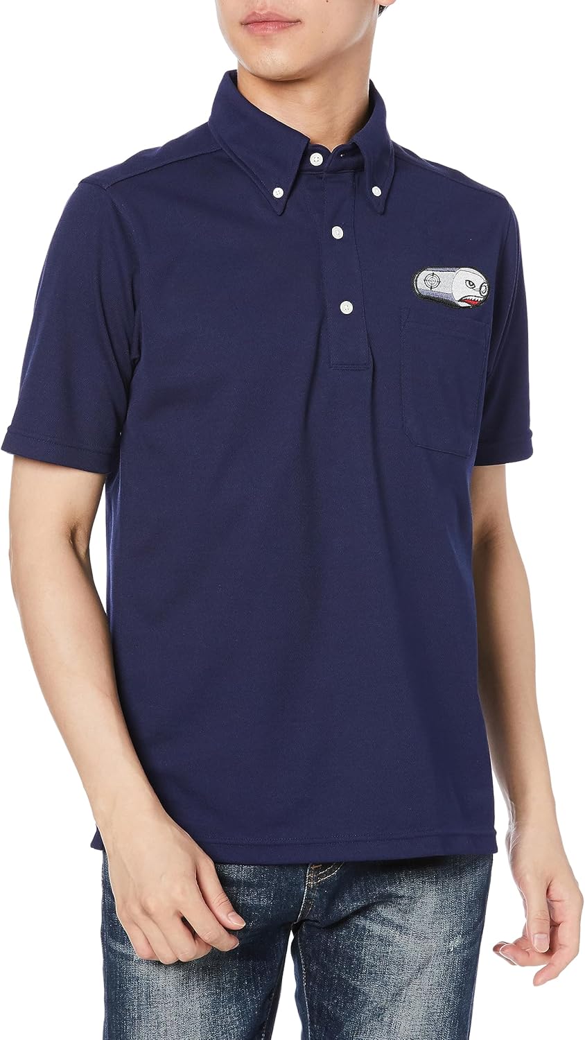 

Поло-рубашка с коротким рукавом и влагоотводящим эффектом, карманами и пуговицами, модель F-SD021123, с гербом армии США, темно-синяя F-Style