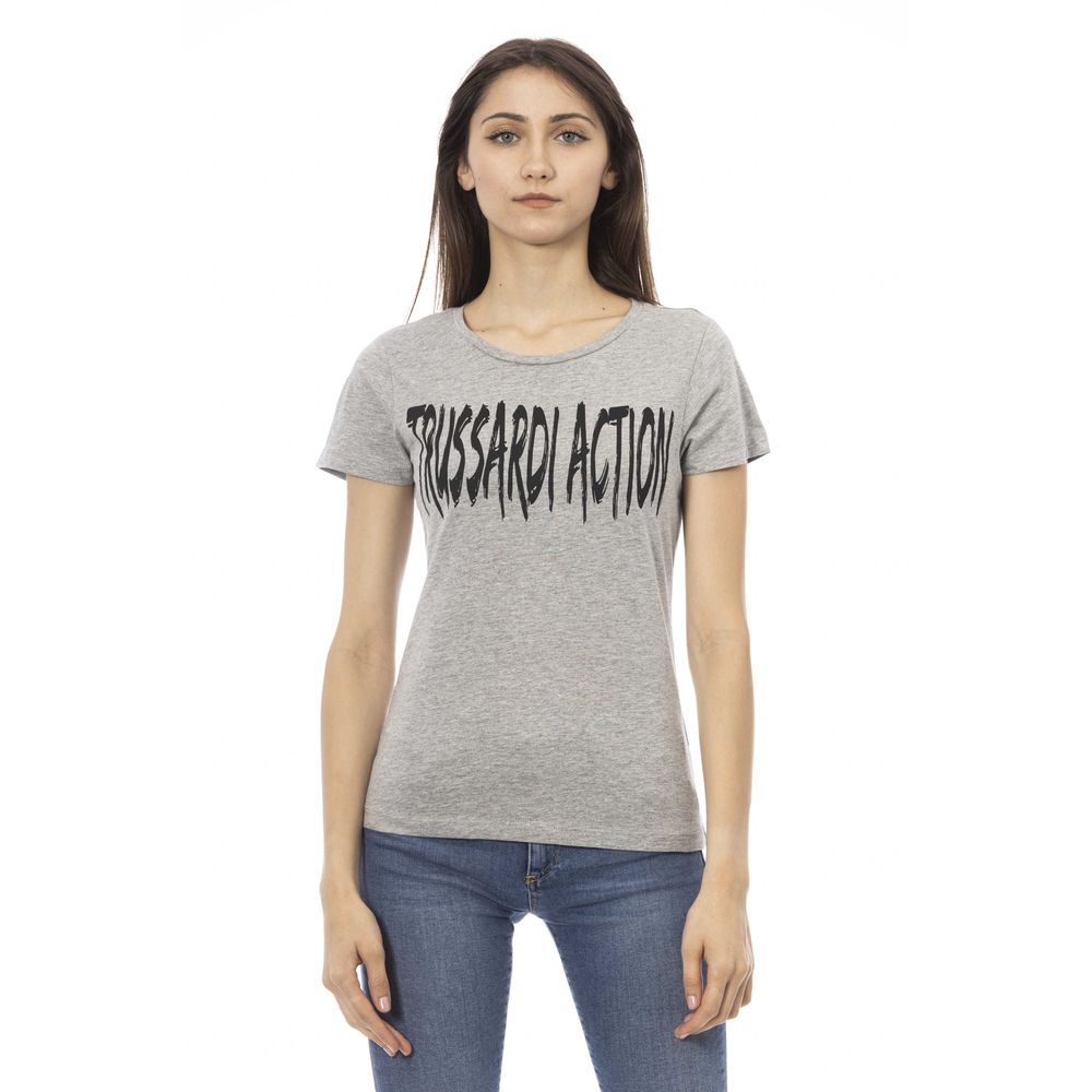 

Серый хлопковый женский топ Trussardi