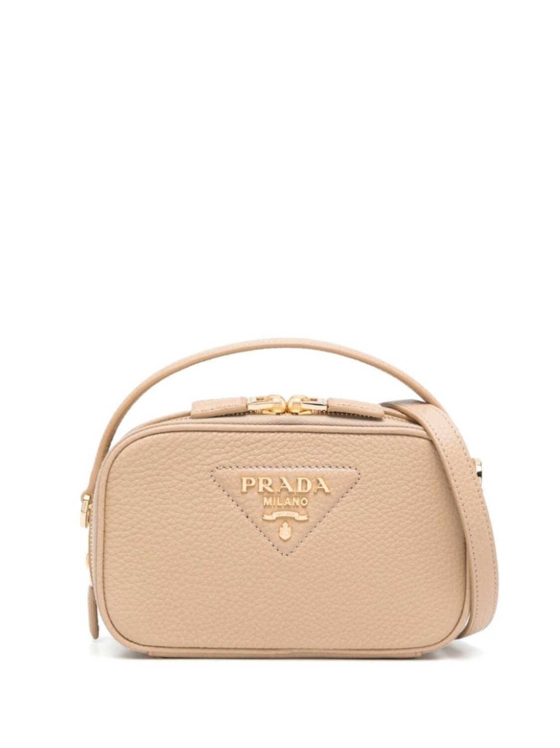 

Сумка-тоут Prada с логотипом, нейтральный цвет