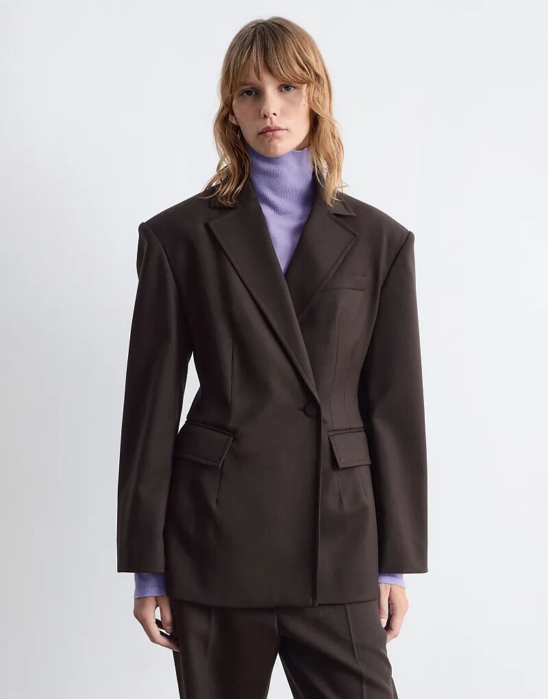 

& Other Stories шерстяной двубортный пиджак коричневого цвета