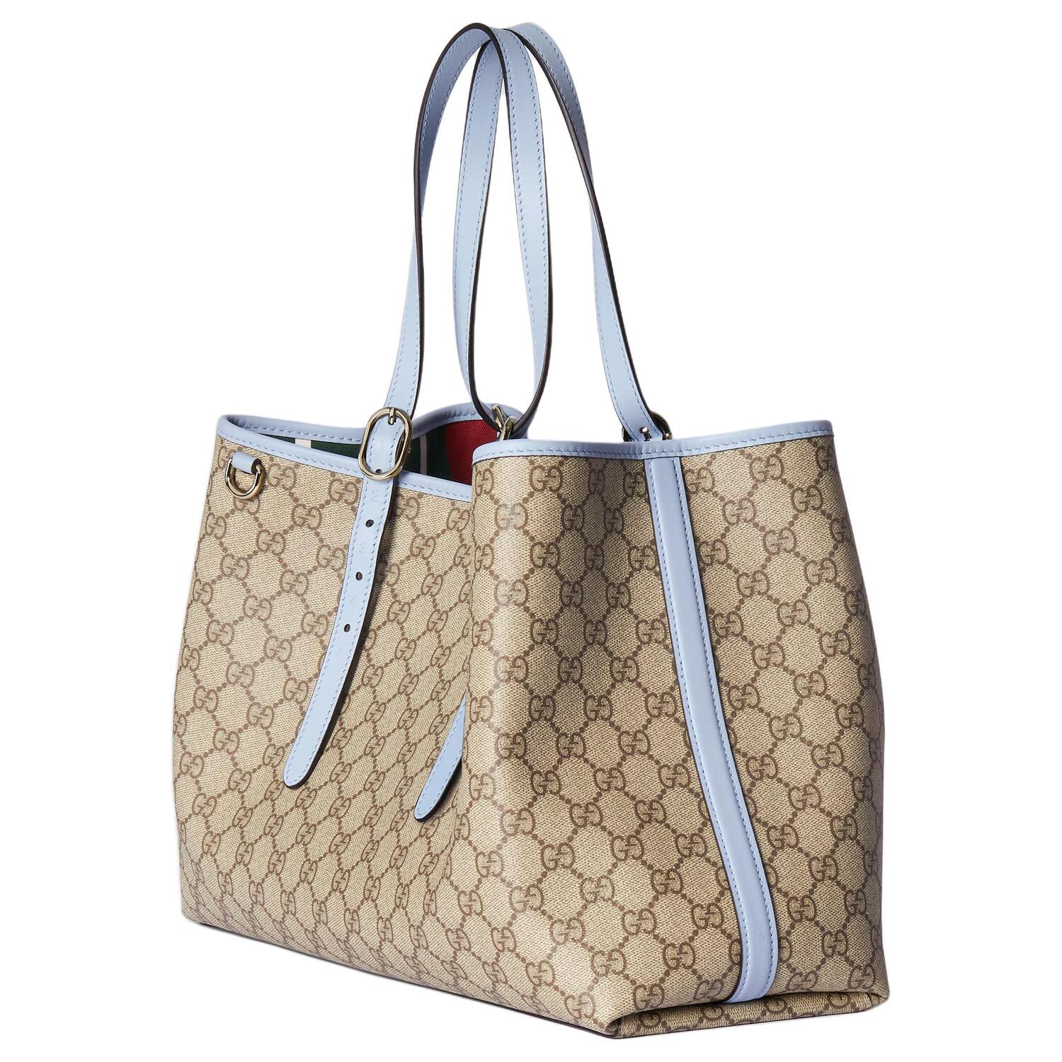 Сумка GUCCI GG Emblem из канваса с покрытием, бежевая с темно-коричневым — фото 2