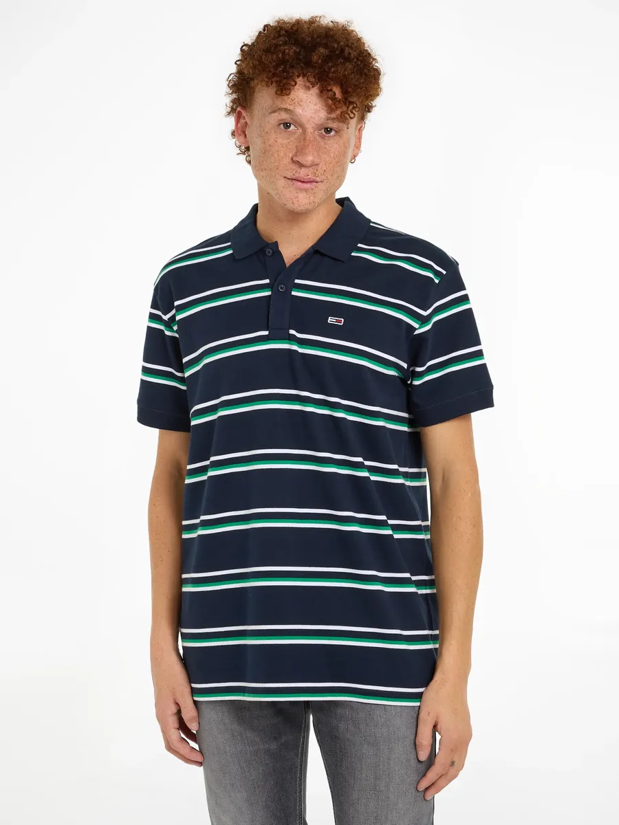 

Рубашка-поло Tommy Jeans "TJM REG ESSENTIAL STRIPE POLO" с вышитым логотипом, цвет Dark Night Navy Stripe