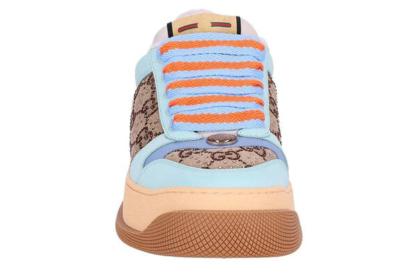 Кроссовки screener gg leather sneakers 'beige blue orange' Gucci, бежевый — фото 4
