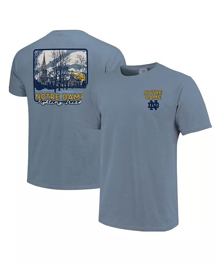 

Мужская и женская голубая футболка Notre Dame Fighting Irish Hyper Local Campus River Image One, синий