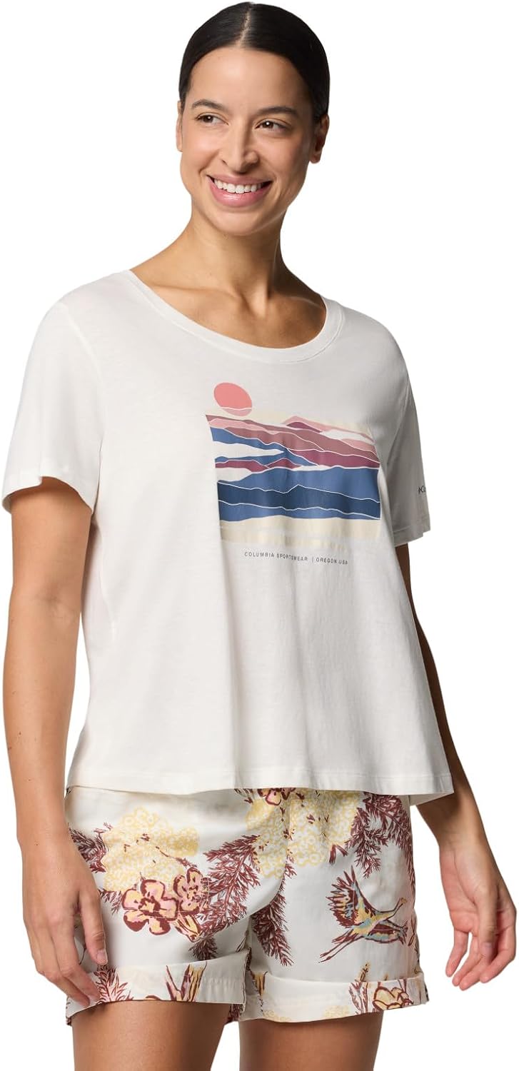 

Женская футболка Columbia Ruby Springs с графическим принтом, круглым вырезом и короткими рукавами, Sea Salt/Foggy Hillscape, Красный, Женская футболка Columbia Ruby Springs с графическим принтом, круглым вырезом и короткими рукавами, Sea Salt/Foggy Hills