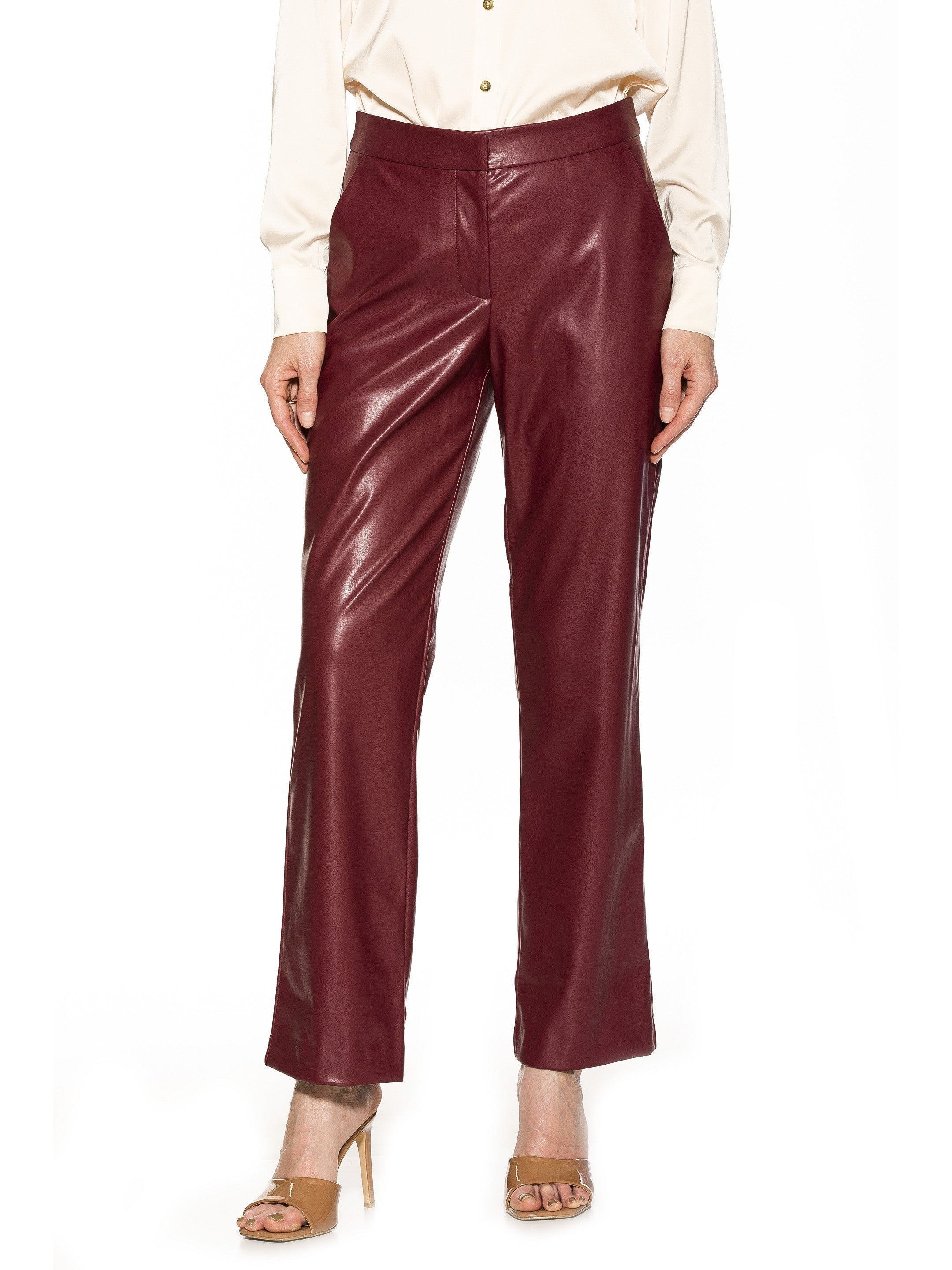 

Брюки из искусственной кожи ALEXIA ADMOR, цвет burgundy