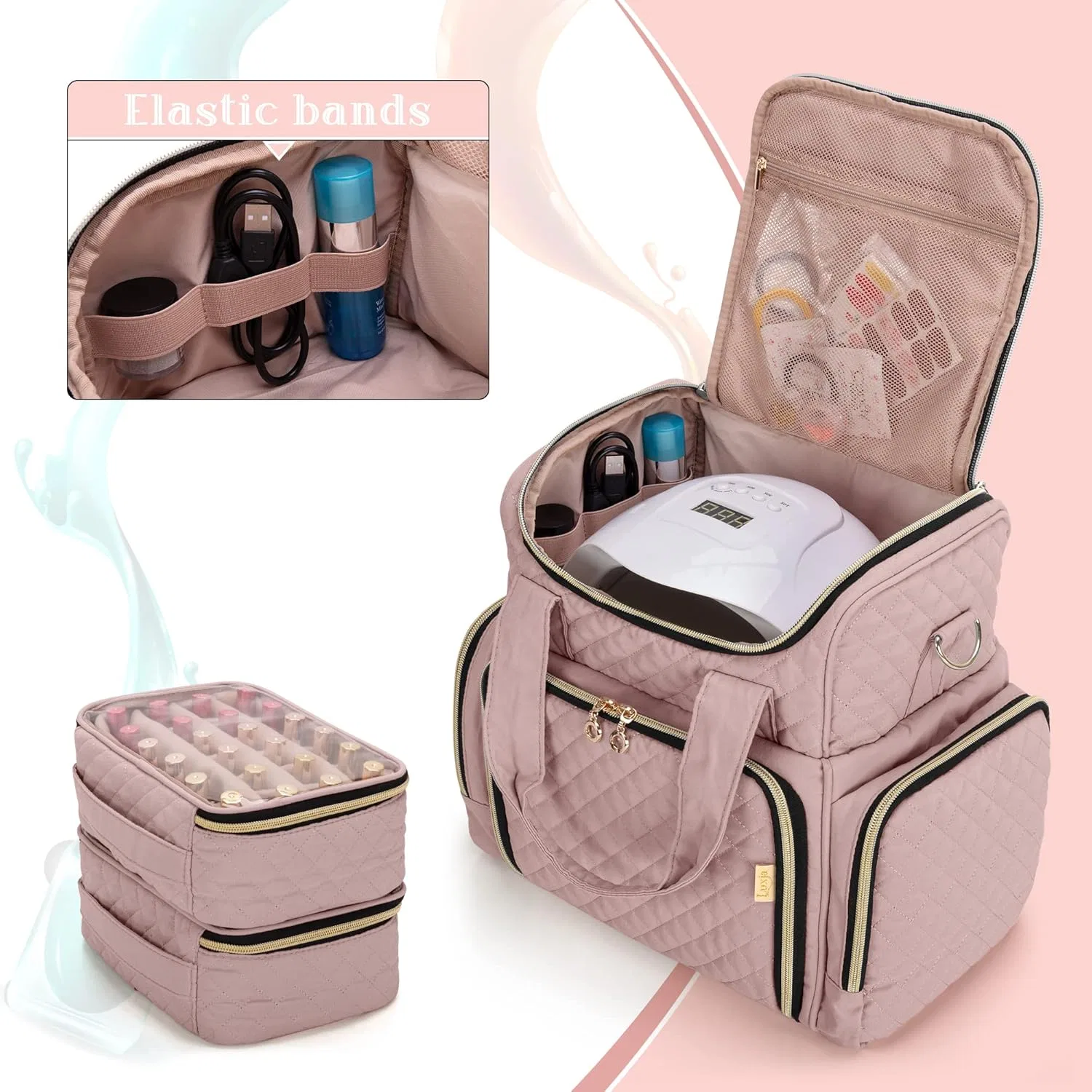 Сумка для лаков и сушилки для ногтей Luxja Luxja, Pink — фото 2