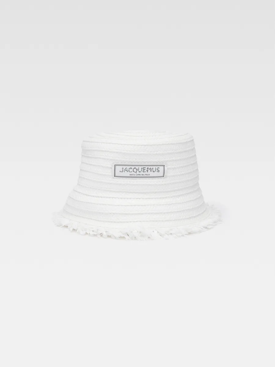 

Потертая шляпа из рафии Ле Боб Бачино Jacquemus, белый