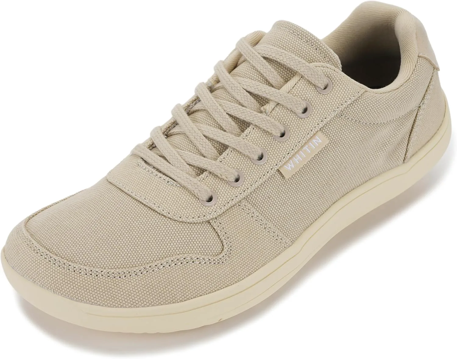 

Мужские широкий обувь WHITIN | Стильные минималистичные кеды из ткани | Подошва с нулевым перепадом, бежевый