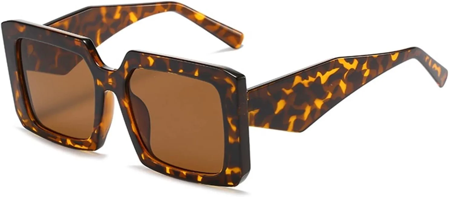 

Квадратные солнцезащитные очки в крупной оправе, модные для мужчин и женщин, для отдыха на природе, пляжа и отпуска (Цвет: D, Размер: Средний) MTZJH, One Color