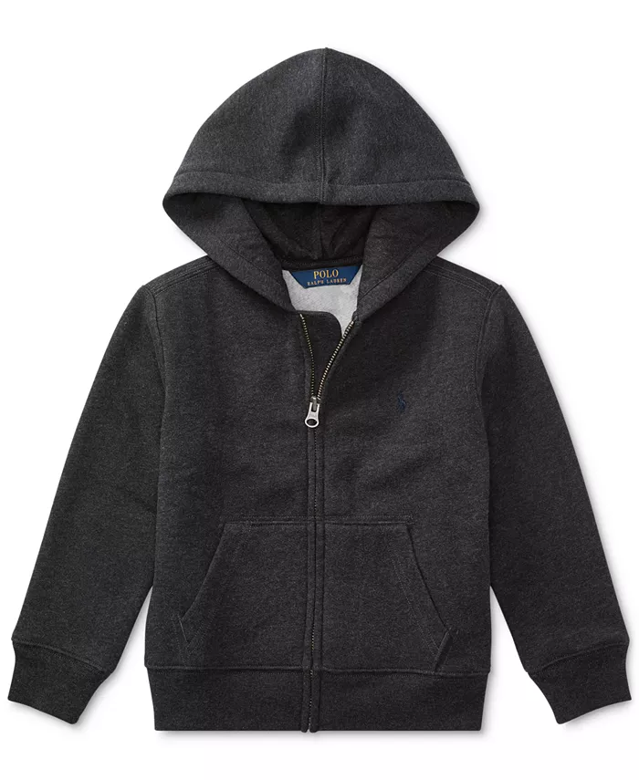 

Детская и мальчиковая худи из хлопкового флиса Polo Ralph Lauren, серый