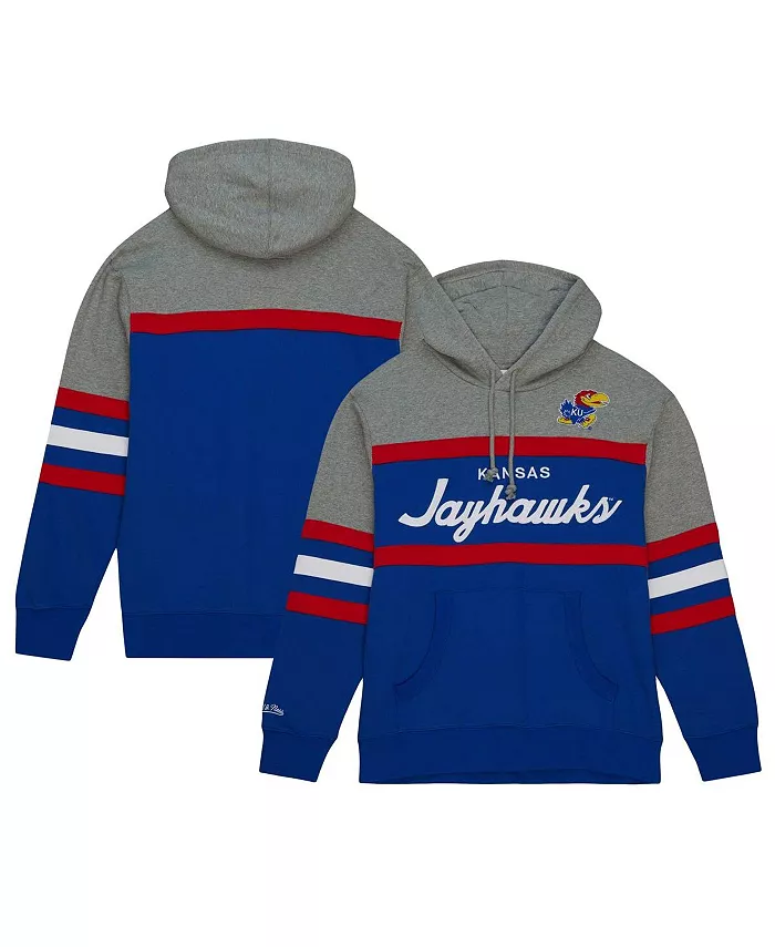 

Мужская толстовка с капюшоном Royal Kansas Jayhawks Head Coach Mitchell & Ness