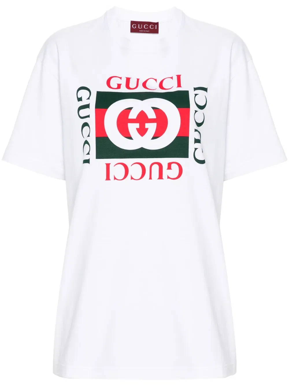 Хлопковая футболка с логотипом Gucci, белый