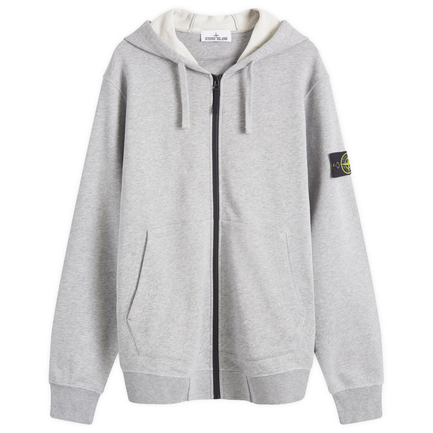 

Худи Stone Island Cotton Fleece Garment Dyed Zip Hoodie, цвет Melange Grey