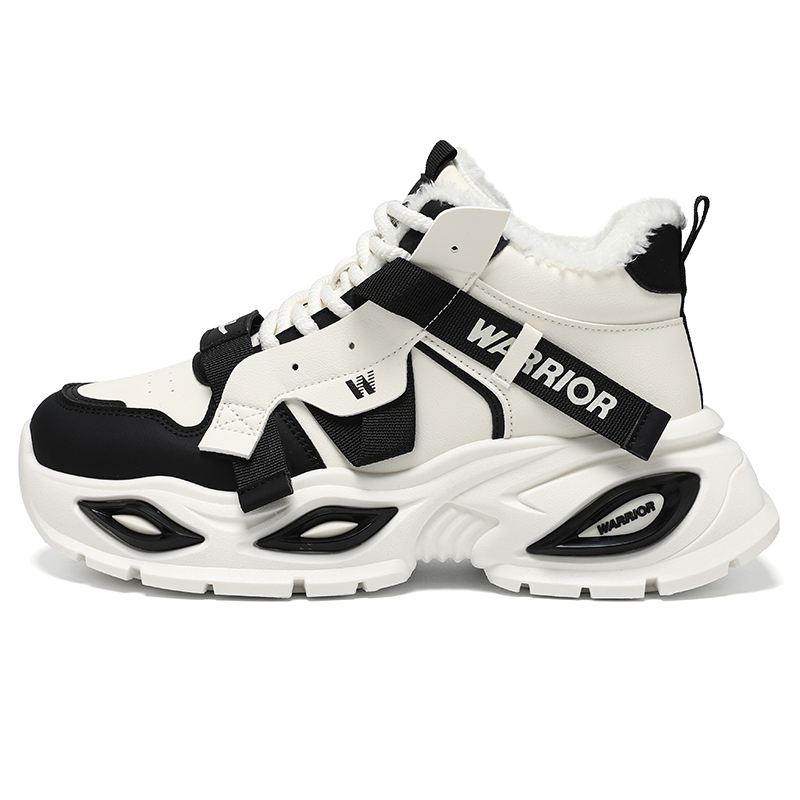 

Термоустойчивые высокие кроссовки Unisex с абразивостойкой подошвой и увеличенной высотой WARRIOR, темно-бежевый черный