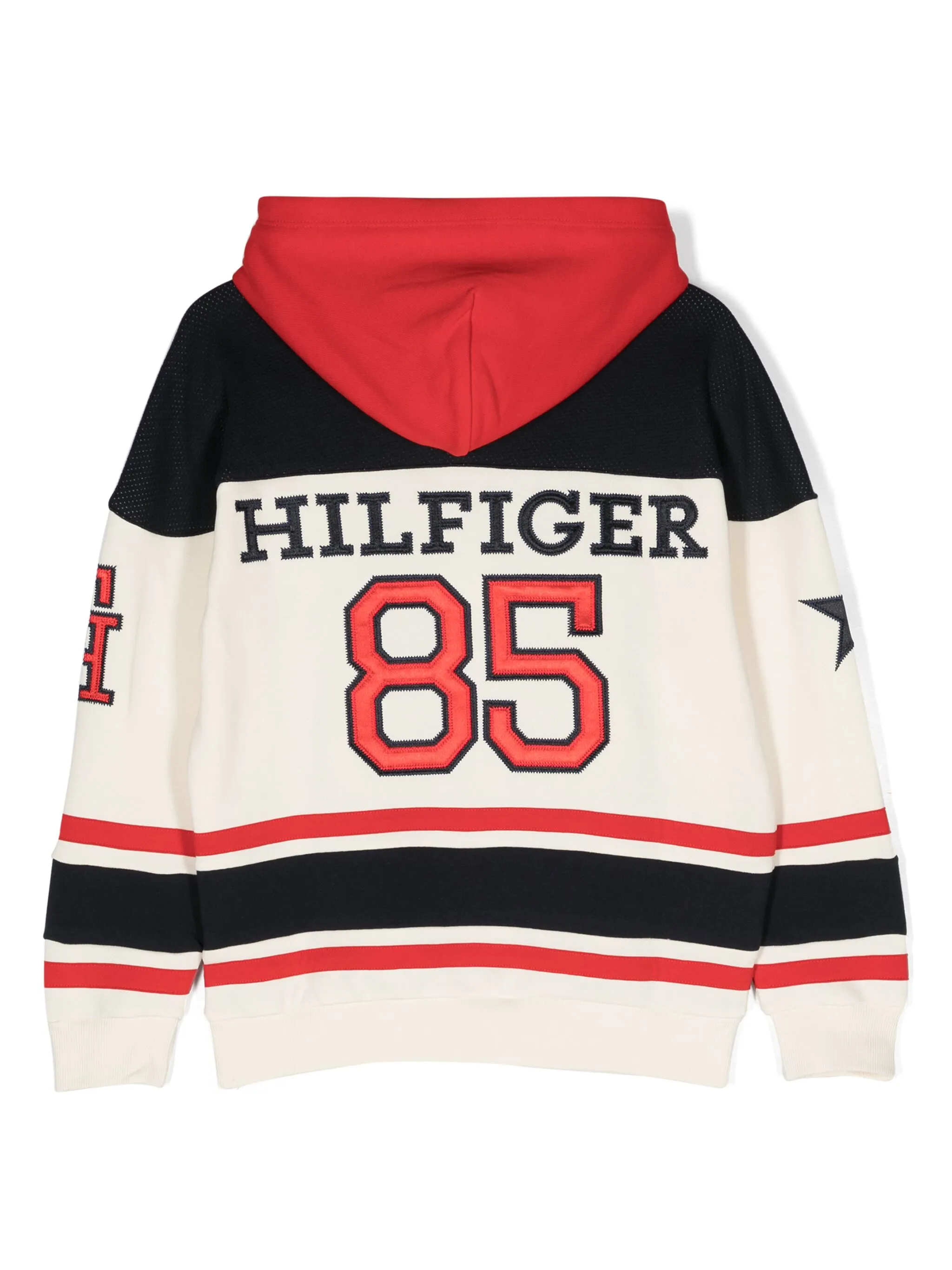 Худи в стиле колор-блок с нашивкой-логотипом Tommy Hilfiger Junior, бежевый — фото 2