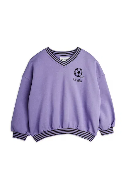 Худи детское с вышивкой Football Mini Rodini, фиолетовый