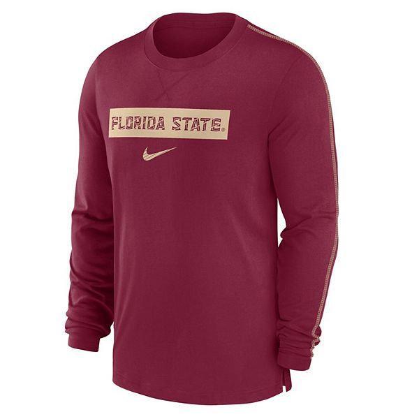 Мужская триблендовая футболка с длинным рукавом florida state seminoles 2024 sideline player Nike — фото 3