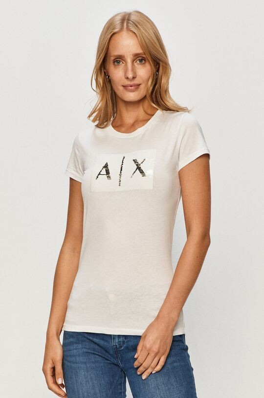 

Хлопковая футболка Armani Exchange, белый