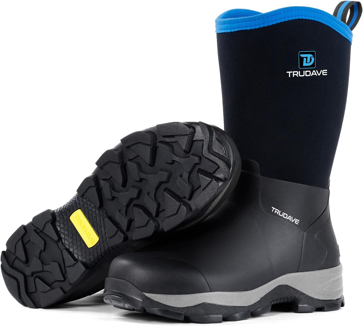 

Резиновые сапоги Trudave для мужчин со стальной стойкой, водонепроницаемые сапоги до середины голени, утепленные неопреном 5,5 мм для работы в грязи и сада, размеры 6-13, черный