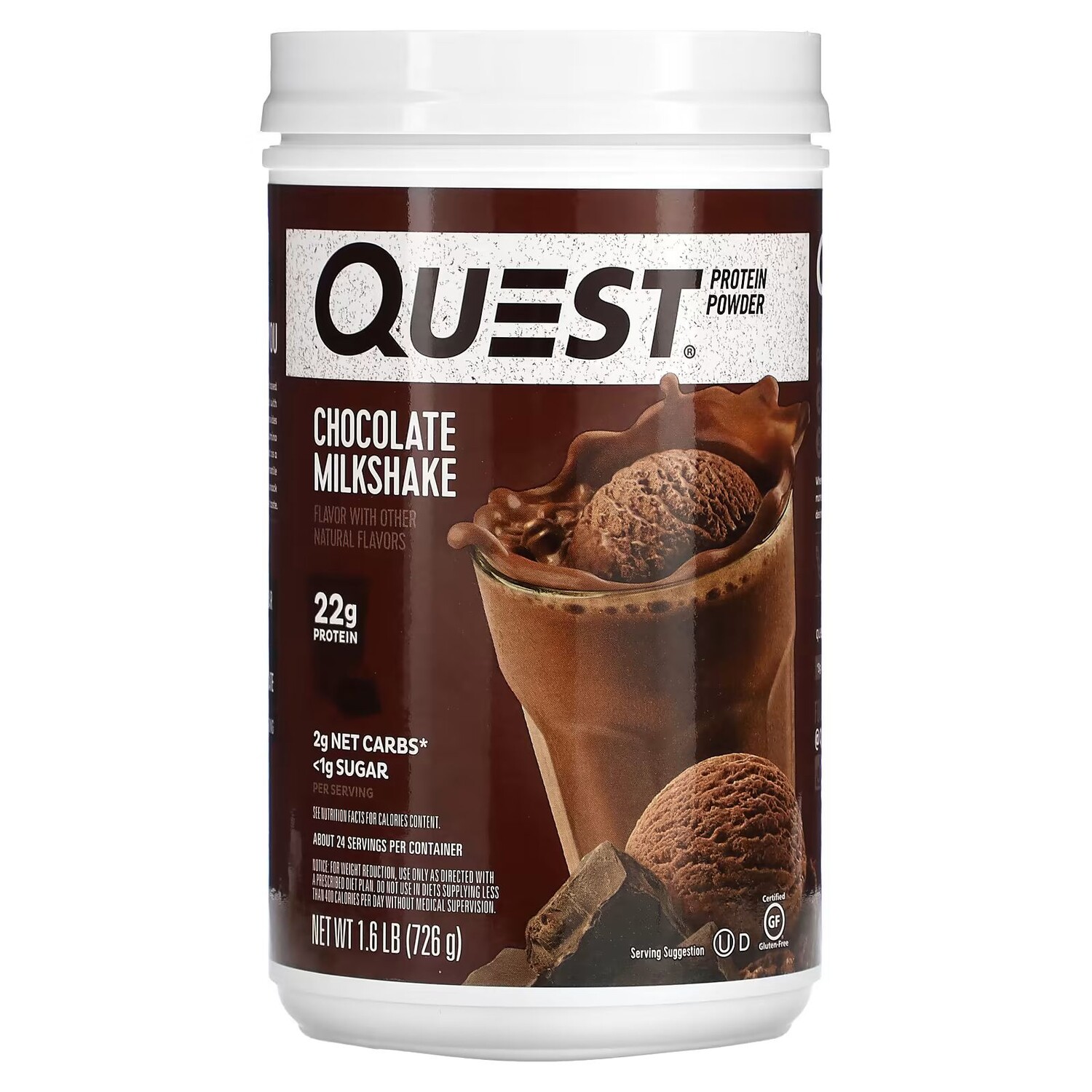 

Протеиновый порошок, шоколадный молочный коктейль, 1,6 фунта (726 г) Quest Nutrition