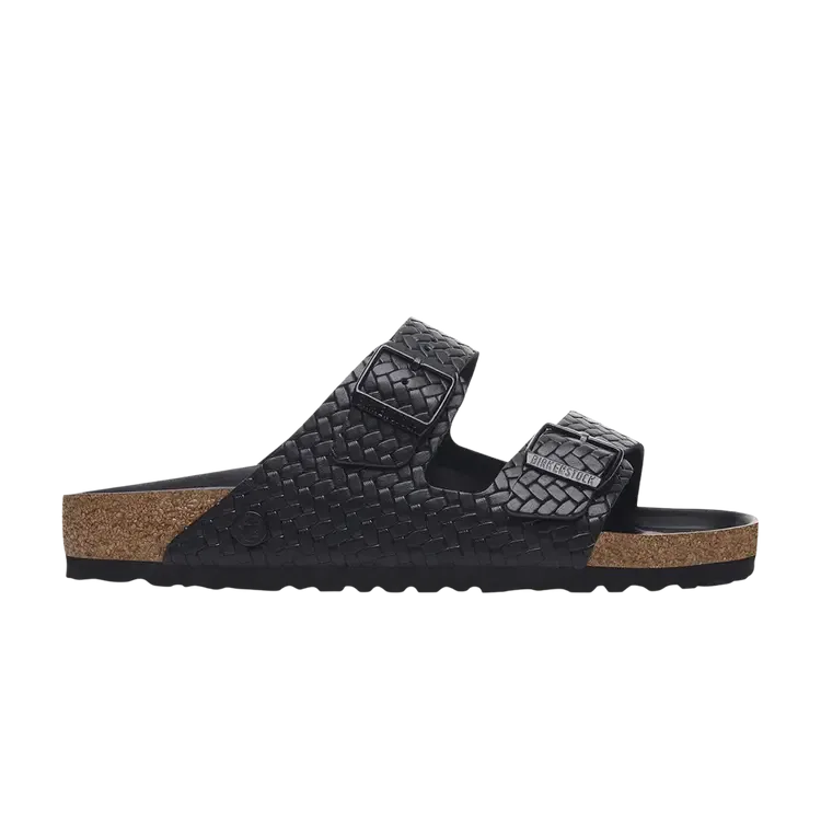 Кожаные плетеные сандалии Birkenstock Arizona, черный