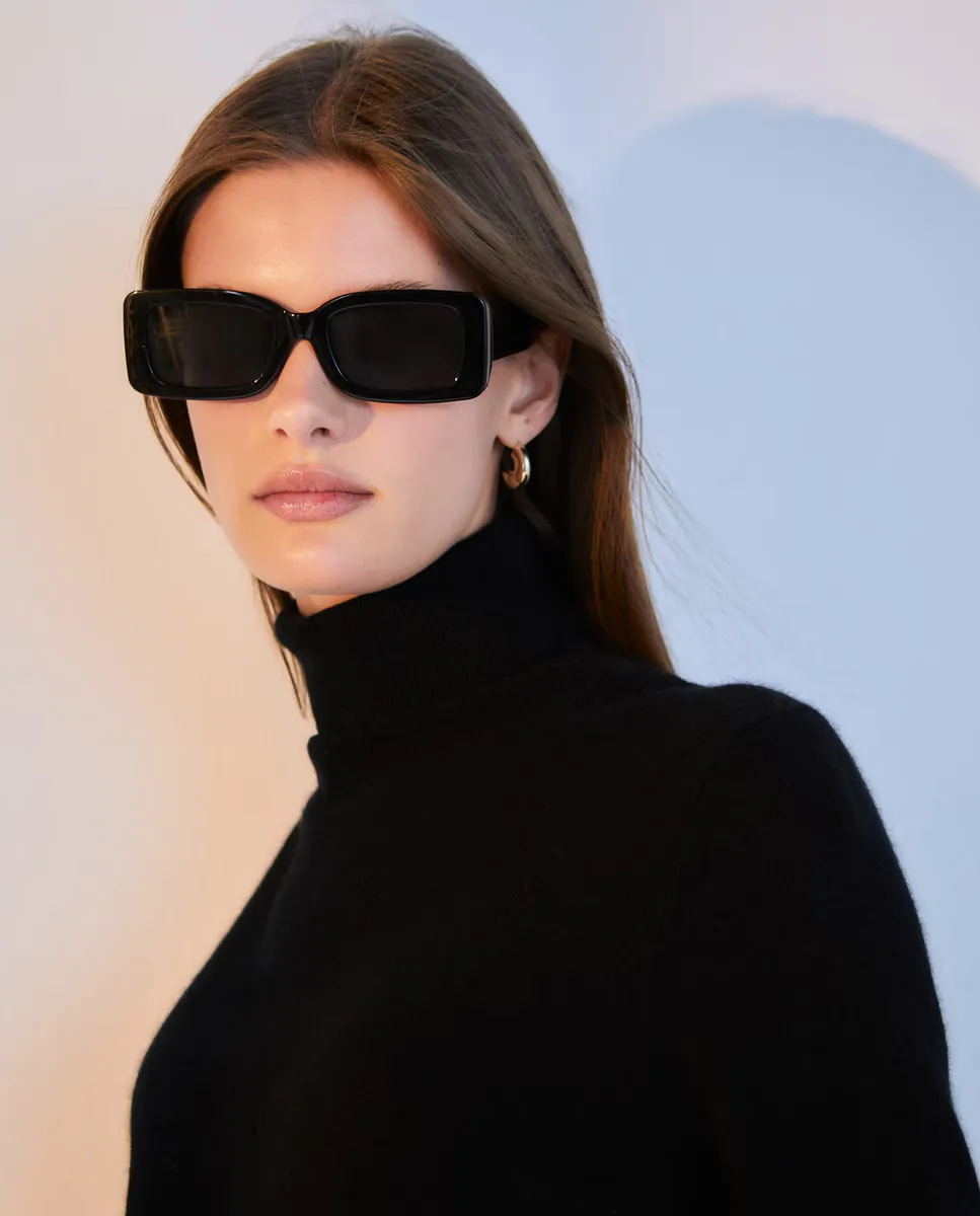 

Женский свитер с высоким воротником из 100% кашемира Woman El Corte Inglés, черный