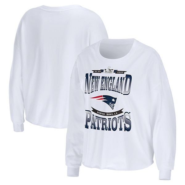 

Женская белая футболка с длинным рукавом New England Patriots Super Bowl LX Wear By Erin Andrews, Белый, Женская белая футболка с длинным рукавом New England Patriots Super Bowl LX Wear By Erin Andrews
