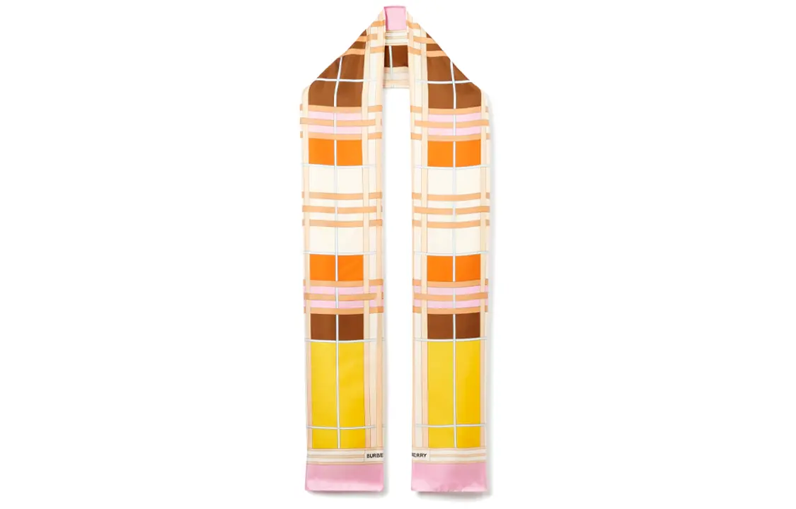 

Клетчатый шелковый шарф Burberry, Мультиколор