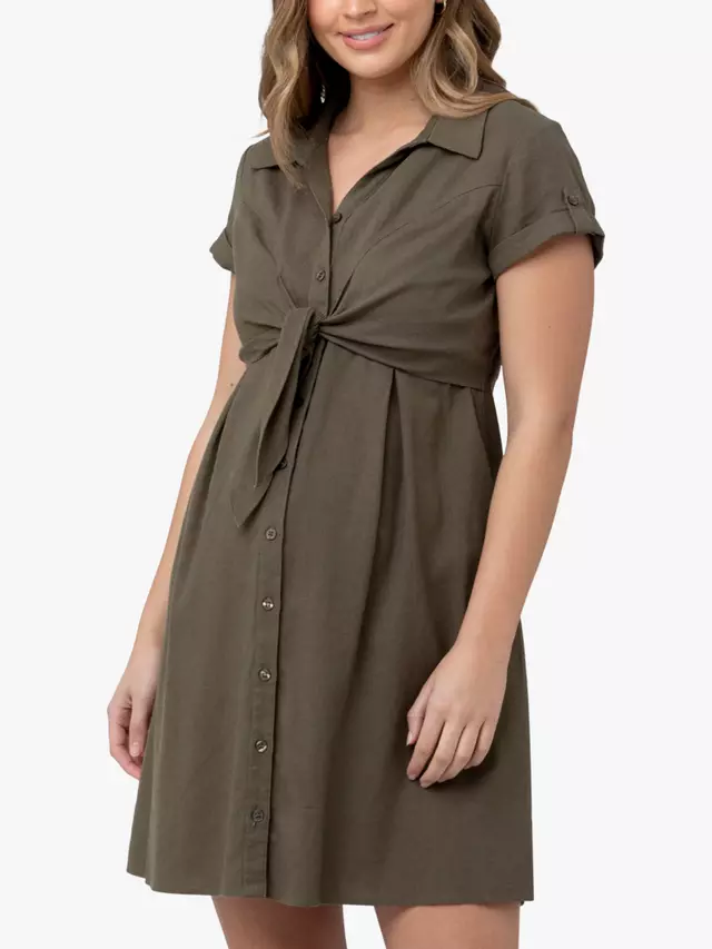 

Платье Ripe Colette Tie Up Linen Blend Maternity, оливковый