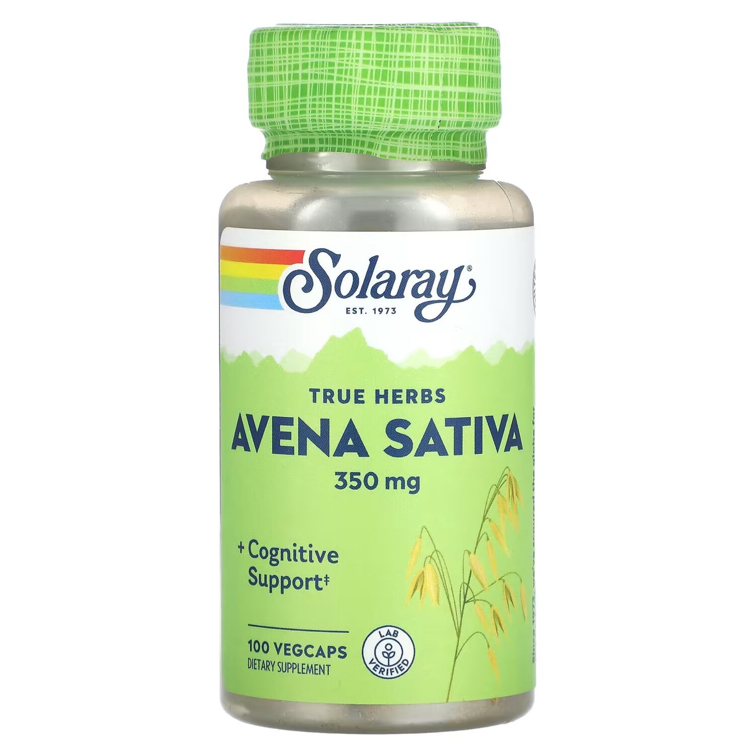 

True Herbs, Avena Sativa, 350 мг, 100 растительных капсул (350 мг на капсулу) Solaray