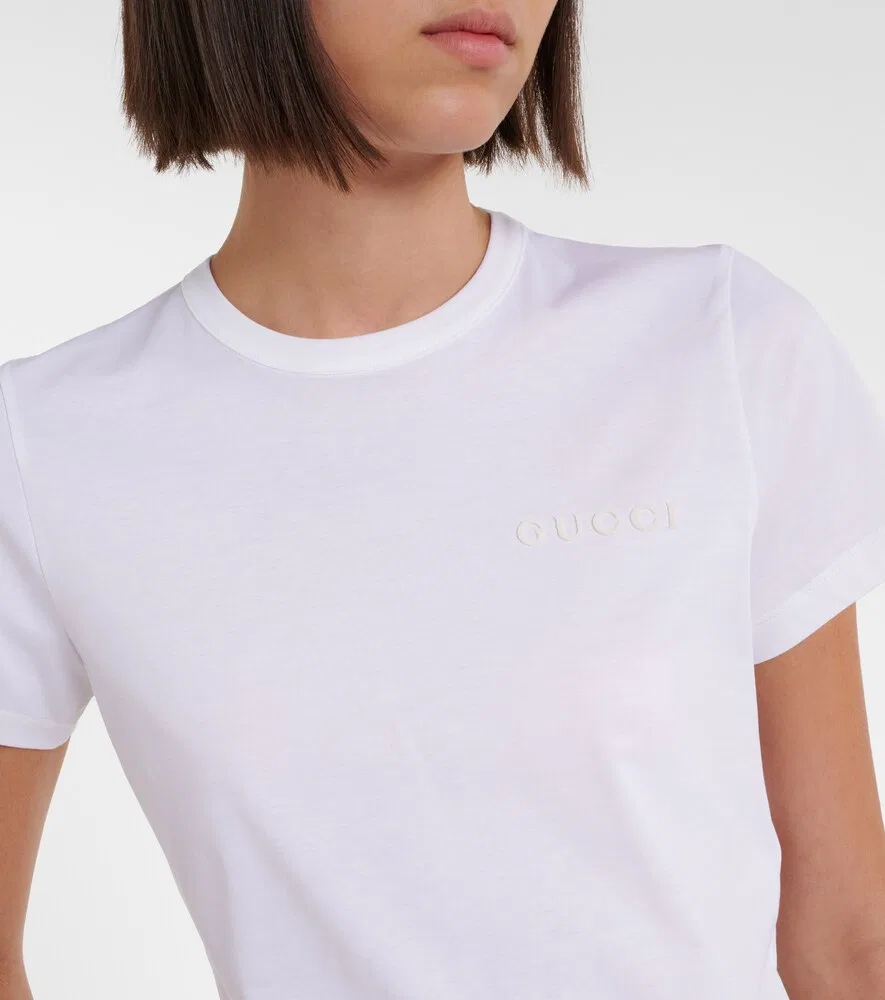 Футболка Gucci из хлопкового трикотажа, с круглым вырезом, белый — фото 3