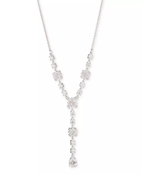 

Ожерелье-Лариат с кубическим цирконием, 16 дюймов + удлинитель 3 дюйма Marchesa, white