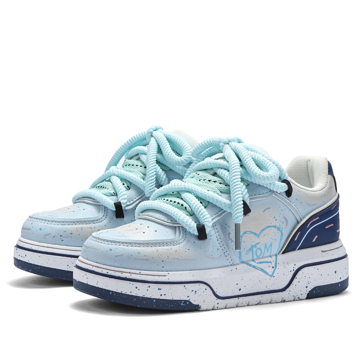 

TALKING TOM Низкие скейтерские кеды с увеличенной высотой покрытия унисекс Mint Blue, цвет Mint Blue