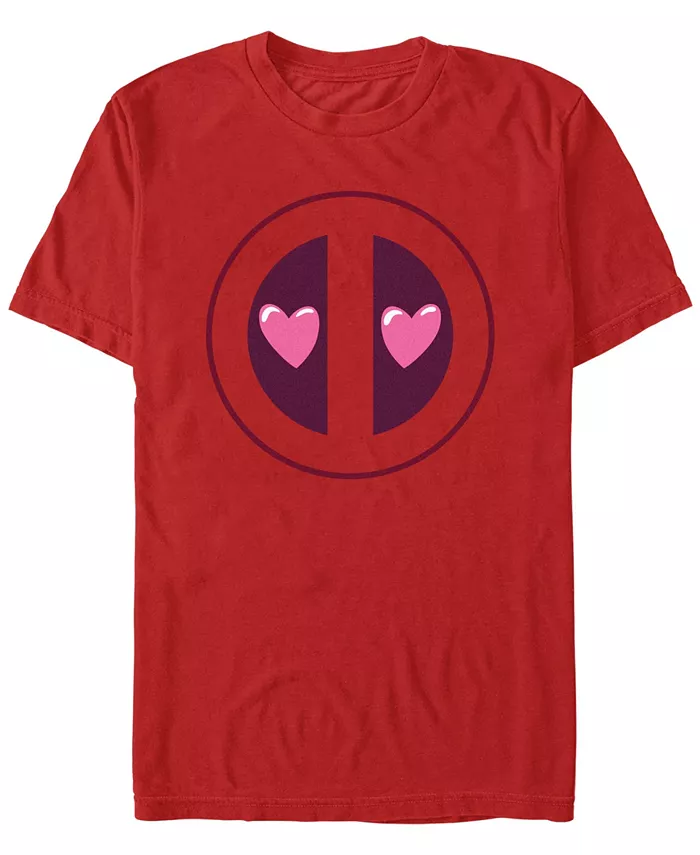 

Мужская футболка с коротким рукавом Deadpool Heart Eyes Fifth Sun, красный