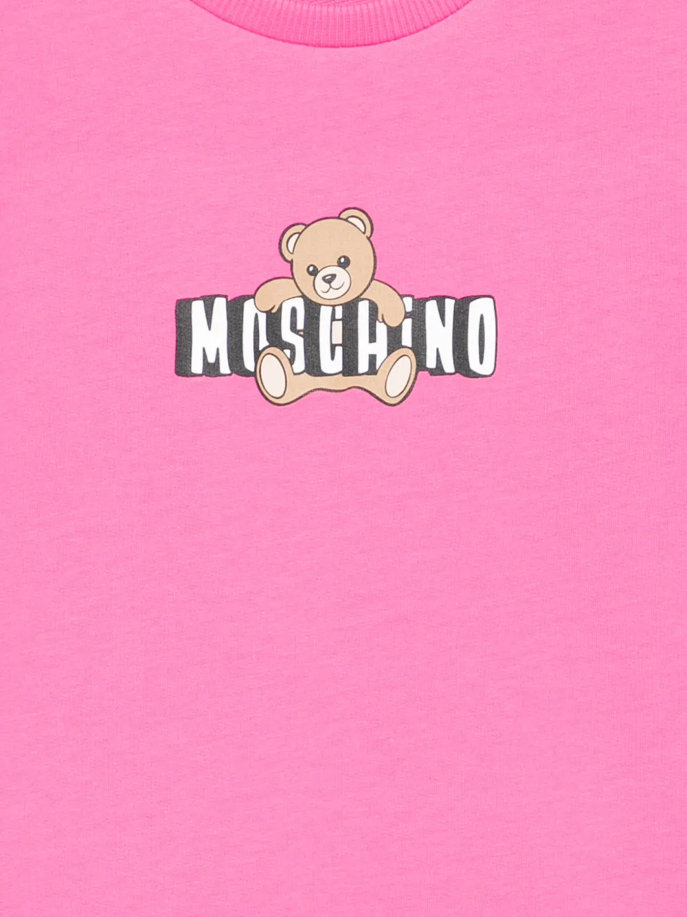 Платье с оборками и графическим принтом Moschino Kids, розовый — фото 3