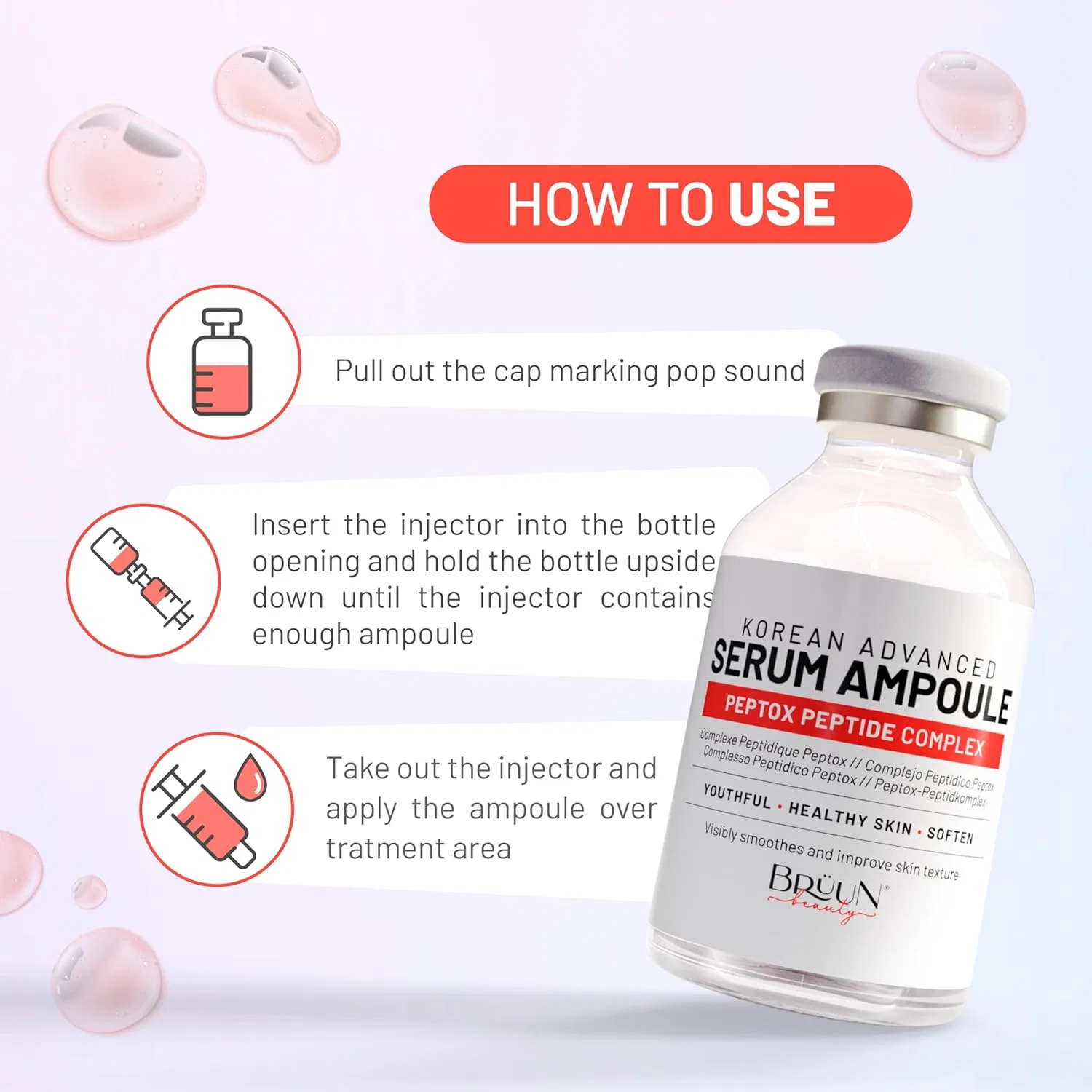 Сыворотка Brüun — Пептидная -ампула «Peptox Peptide Facial Serum Ampoule» от, 34.9 мл — фото 4