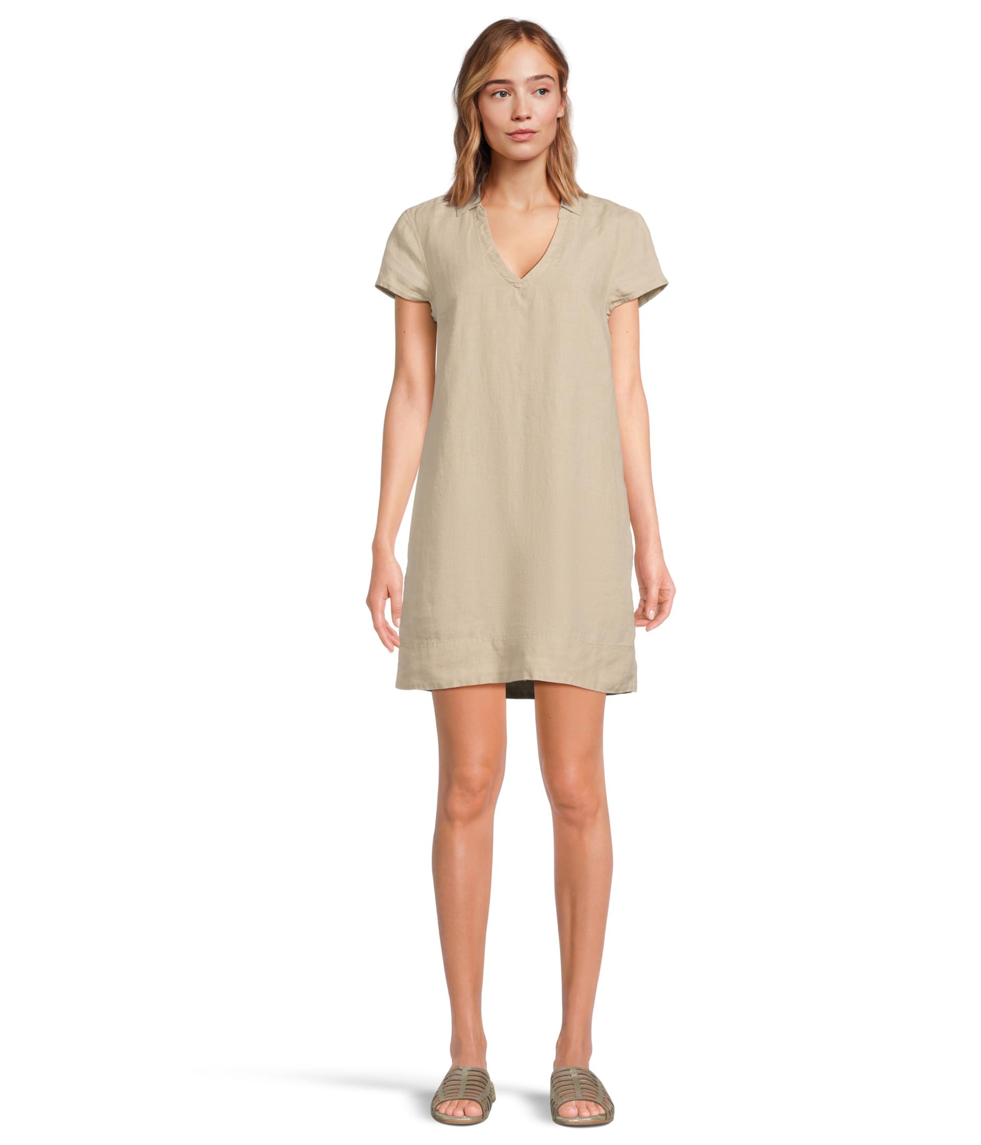 

Платье Tommy Bahama Two Palms Short Sleeve Collared Dress, Natural Linen
