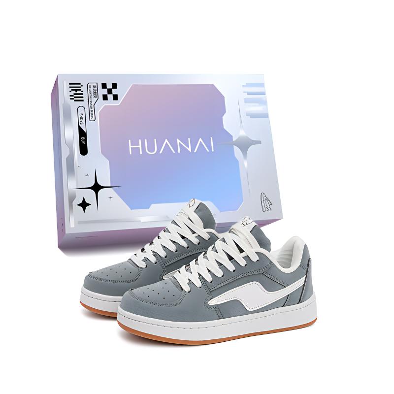 

HUANAI Серые противоскользящие амортизирующие легкие низкие скейтерские кроссовки унисекс, цвет Gray