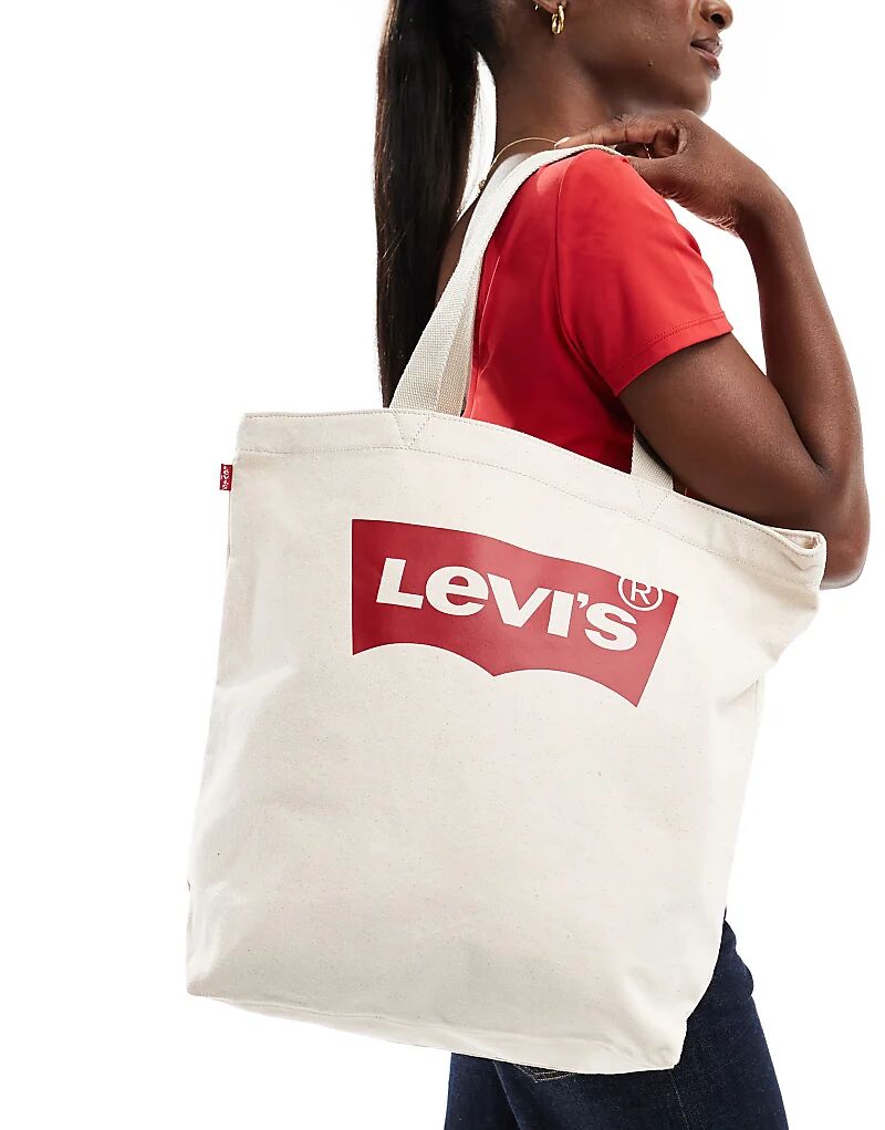 

Сумка-тоут с логотипом в виде крыла летучей мыши в цвете экрю Levi's, Белый, Сумка-тоут с логотипом в виде крыла летучей мыши в цвете экрю Levi's