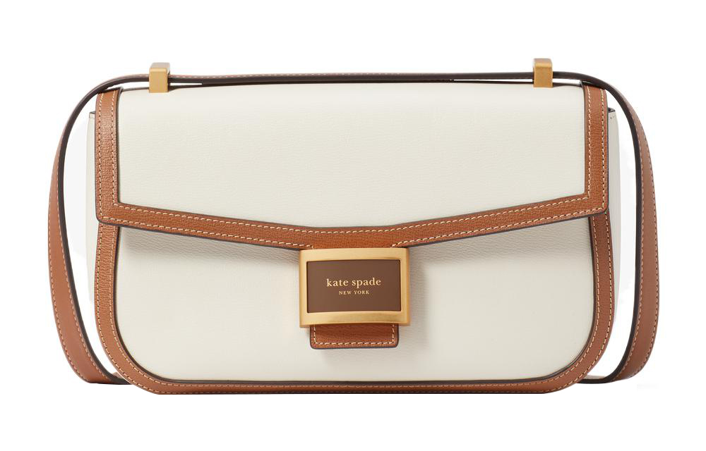 

Kate Spade Кожаная сумка через плечо среднего размера для женщин бело-коричневого цвета