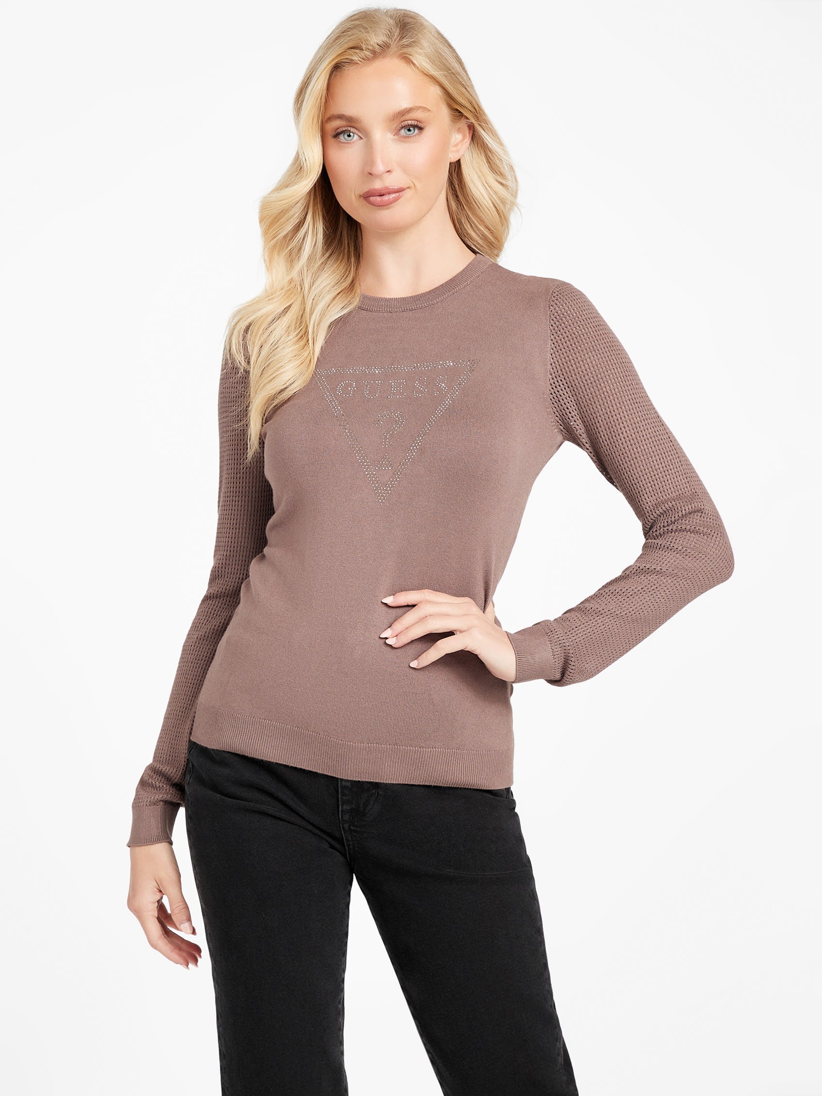 

Свитер с логотипом Myla Guess Factory, цвет soft mink