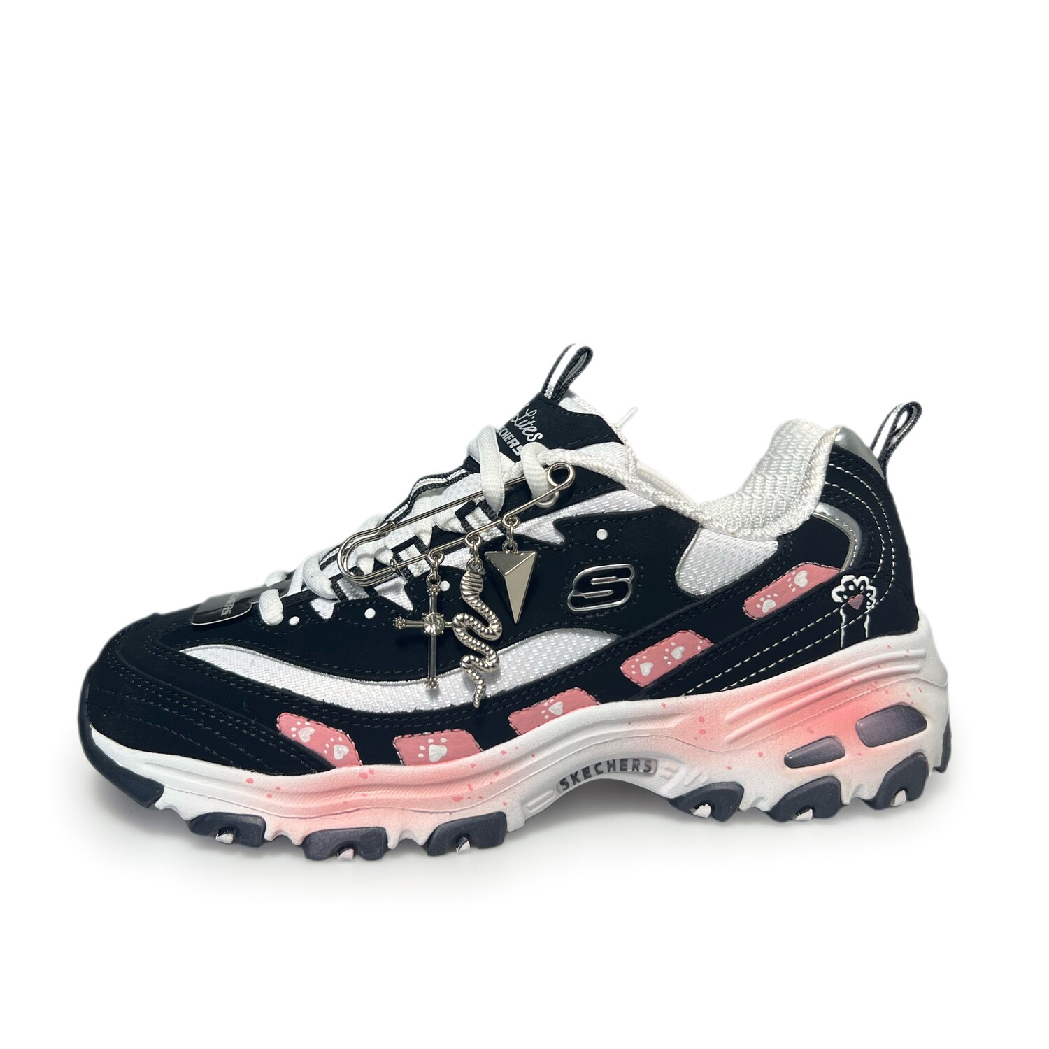 

Кроссовки Skechers D"LITES 2.0 Chunky Sneakers Women's Low-top Black / Pink / White, черный