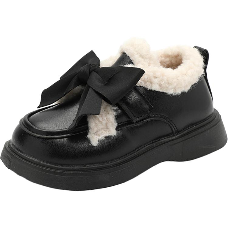 

Противоскользящие амортизирующие устойчивые к истиранию терморегуляция низкие детские кожаные ботинки kids' ROBINHOOD, черный