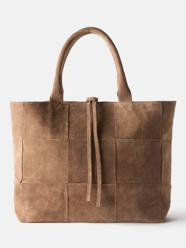 

Сумка-тоут из пэчворка с замшевыми вставками Mint Velvet, Tan