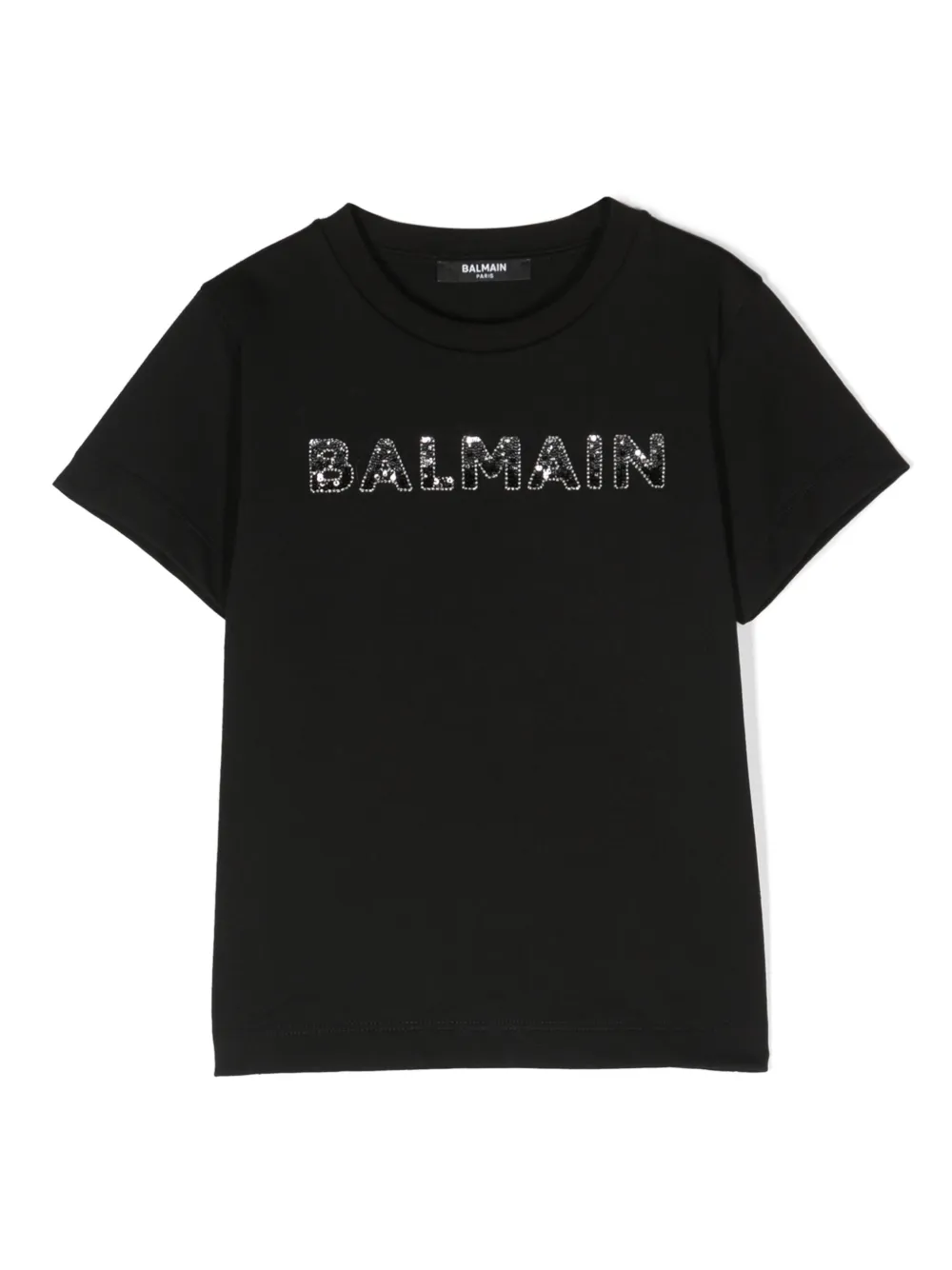 

Футболка с пайетками Balmain Kids, черный