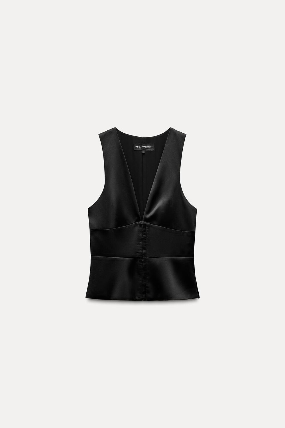 

Бархатный топ ZARA, черный