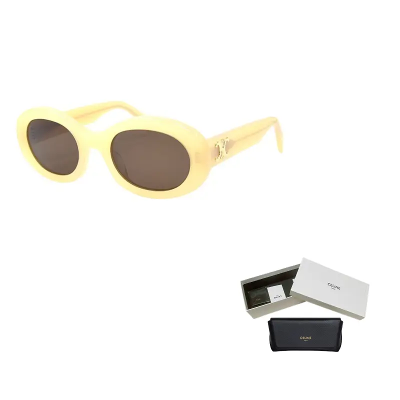

Солнцезащитные очки в овальной оправе Celine, custard