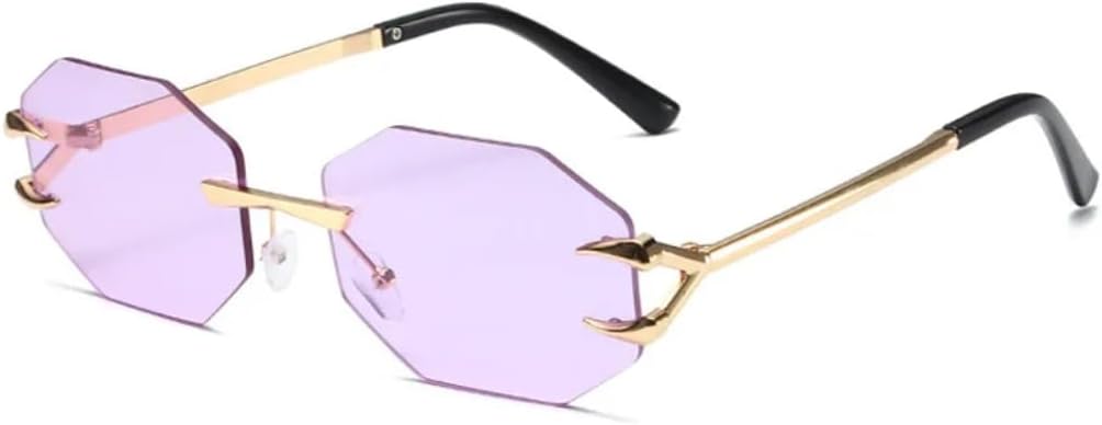 

Солнцезащитные очки с защитой UV400 | Металлическая безободковая оправа | Градиентные линзы в стиле панк | Для женщин и мужчин | Для занятий спортом на открытом воздухе и вождения DSVIGF, Purple